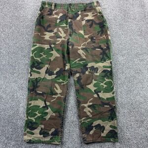 Vintage Ranger Camo Fatigue Pants Mens Large Green Woodland Camouflage Utility